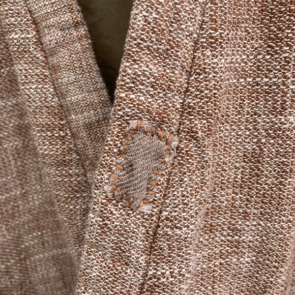 100% Solid Linen Cotton,Quilted Versatile Mild Winter/Autumn Coat, OS, Khaki - Picture 10 of 12